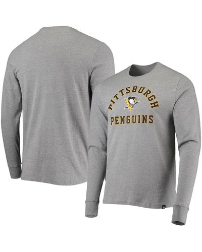 '47 '47 Pittsburgh Penguins Varsity Arch Super Rival Long Sleeve T-shirt - Gray