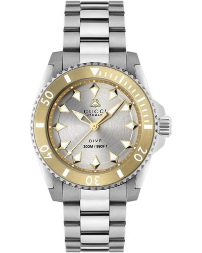 Gucci Dive 18k Gold & Steel Bracelet Watch/40mm - Metallic