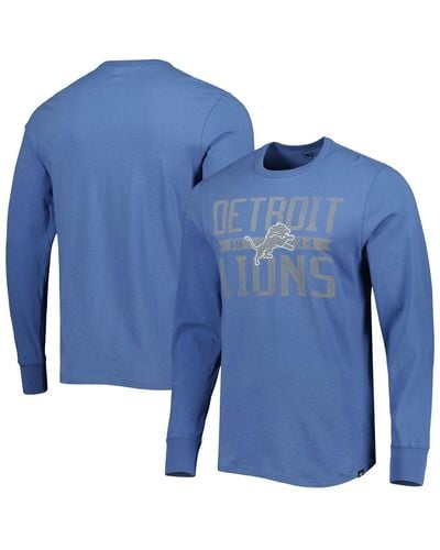 '47 Detroit Lions Brand Wide Out Franklin Long Sleeve T-shirt - Blue