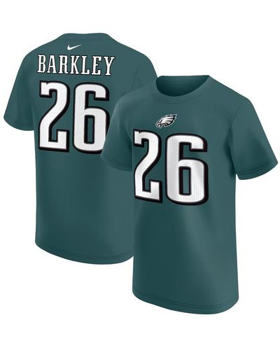 Outerstuff Nike Big Boys And Girls Saquon Barkley Midnight Philadelphia Eagles Player Name Number T-shirt - Green