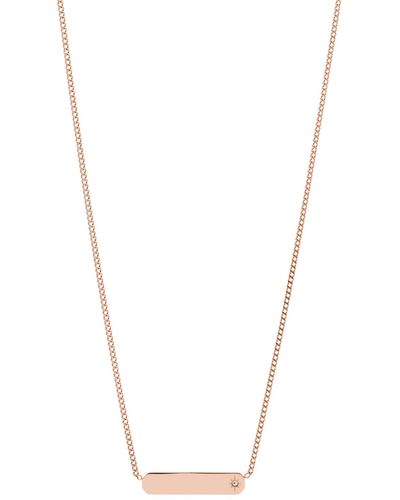 Fossil Lane Stainless Steel Bar Chain Necklace - Metallic