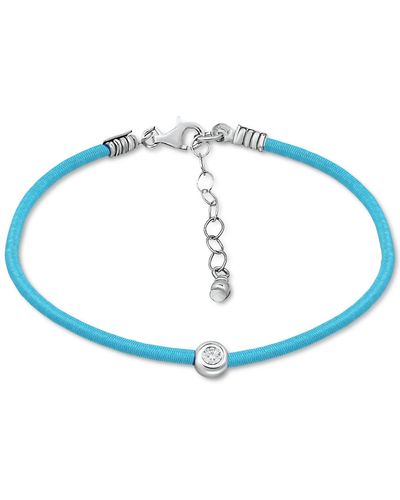 Giani Bernini Cubic Zirconia Bezel Cord Ankle Bracelet - Blue