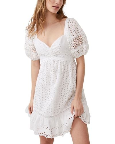 French Connection Alissa Eyelet A-line Dress - White