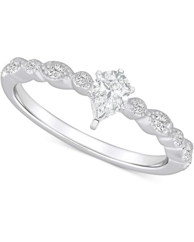 Macy's Diamond Pear Engagement Ring (3/8 Ct. T.w. - White