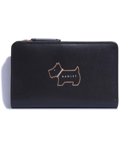 Radley Heritage Dog Outline Medium Leather Bifold Wallet - Black