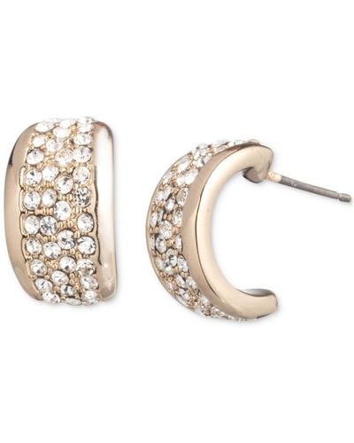 Givenchy Silver-tone Small Pave huggie Hoop Earrings - Metallic