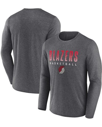 Fanatics Portland Trail Blazers Where Legends Play Iconic Practice Long Sleeve T-shirt - Gray