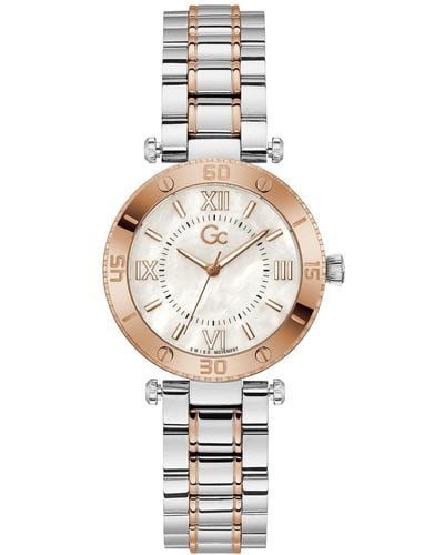 Guess Gc Muse Swiss Two-tone Stainless Steel Bracelet Watch 34mm - Metallic