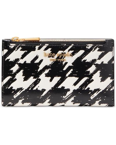 Kate Spade New York Morgan Painterly Houndstooth Embossed Saffiano Leather Crossbody Bag - Black Multi