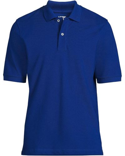 Lands' End Big & Tall Short Sleeve Comfort-first Mesh Polo Shirt - Blue