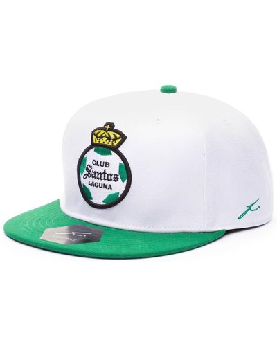 Fan Ink White And Green Santos Laguna Team Snapback Adjustable Hat