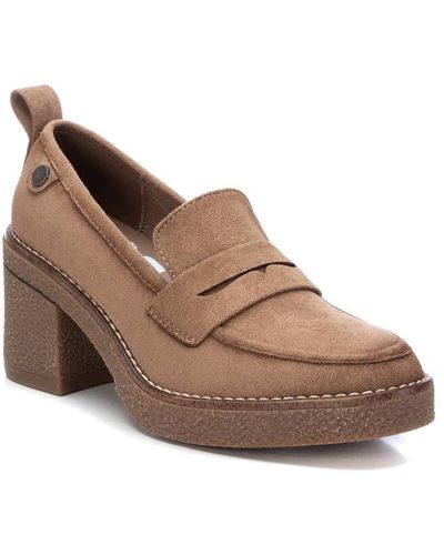 Xti Heeled Suede Moccasins By - Brown