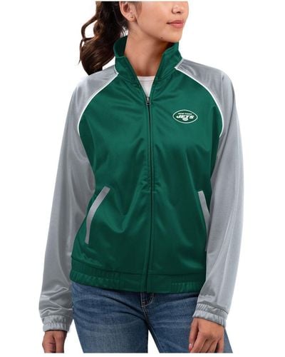 G-III 4Her by Carl Banks New York Jets Showup Fashion Dolman Full-zip Track Jacket - Green