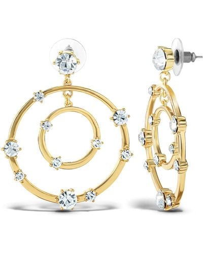 Jessica Simpson Orbital Crystal Drop Earrings - Metallic