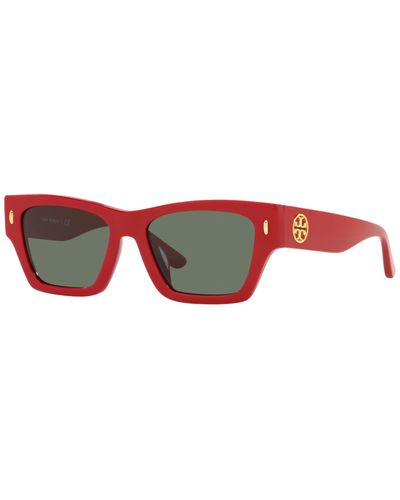 Tory Burch Miller Geometric Sunglasses - Red