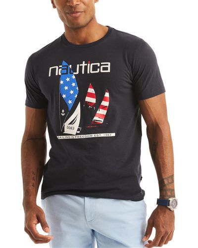 Nautica Short Sleeve Americana Graphic T-shirt - Black