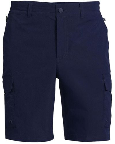 Lands' End Cargo Quick Dry Shorts - Blue
