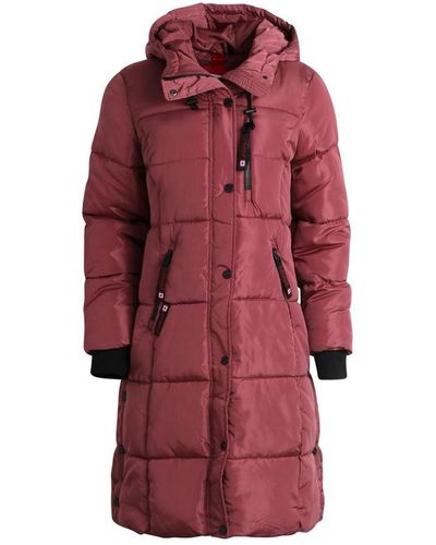 canada weather gear Quilted Long Puffer Jacket - Red