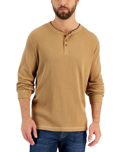 Club Room Thermal Henley Shirt - Multicolor