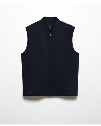 Mango Breathable Structured Gilet - Blue