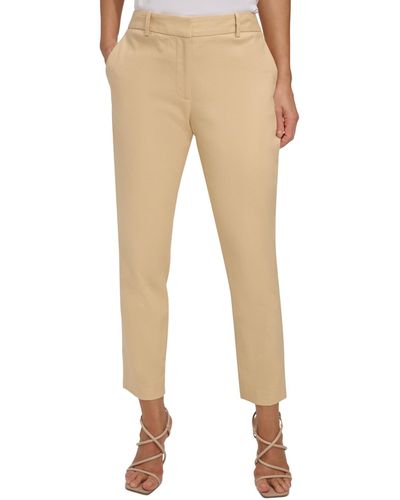 DKNY Mid-rise Slim-fit Ankle Pants - Natural