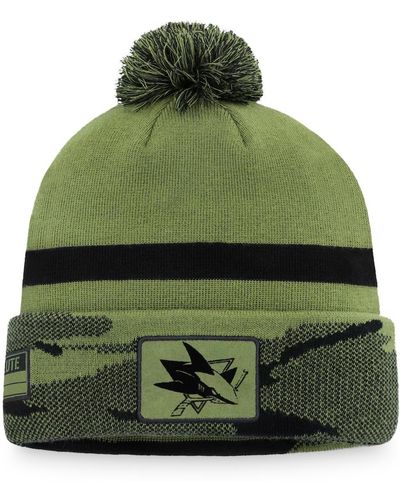 Fanatics San Jose Sharks Military-inspired Appreciation Cuffed Knit Hat - Green