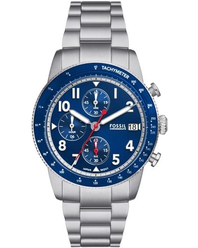 Fossil Sport Tourer Chronograph Stainless Steel Watch 42mm - Blue