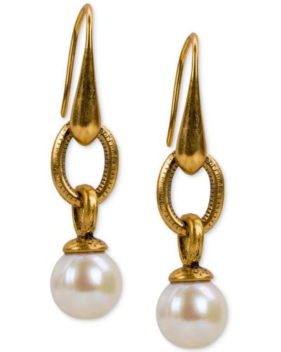 Patricia Nash Gold-tone Imitation Drop Earrings - Metallic