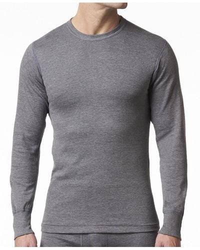 Stanfield's 2 Layer Cotton Blend Thermal Long Sleeve Shirt - Gray