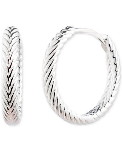 Ralph Lauren Lauren Herringbone-look huggie Hoop Earrings - Metallic