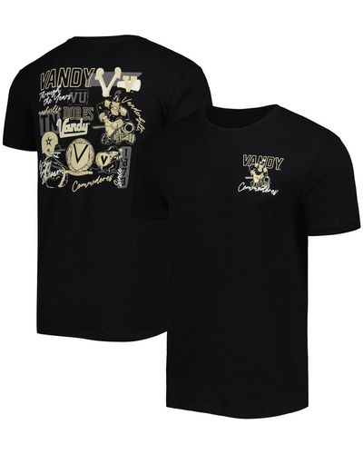 Image One Vanderbilt Commodores Vintage-like College Vault Through The Years Two-hit T-shirt - Black