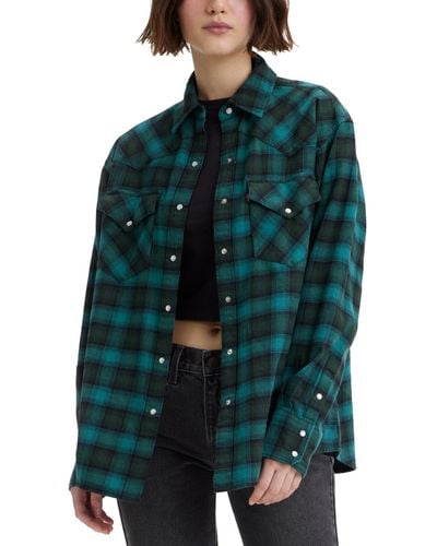 Levi's Dylan Relaxed Oversized Western Shirt - Green