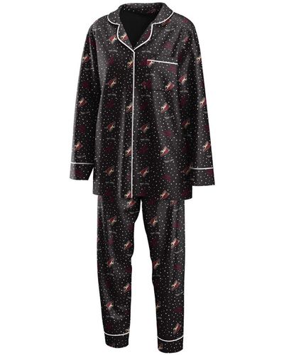 WEAR by Erin Andrews Arizona Coyotes Long Sleeve Button-up Shirt And Pants Sleep Set - Black