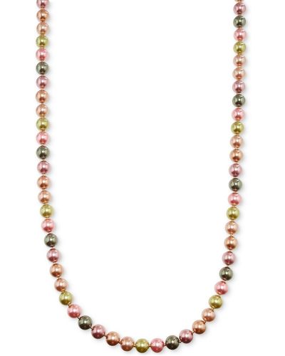 Charter Club Gold-tone Mixed Color Imitation Pearl 60" Strand Necklace - Metallic