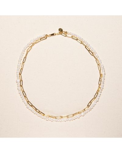 Joey Baby 18k Gold Plated Paper Clip Chain - Natural