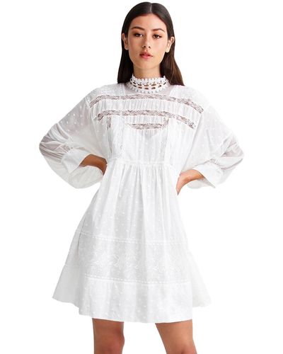 Belle & Bloom Unforgettable Oversized Lace Mini Dress - White