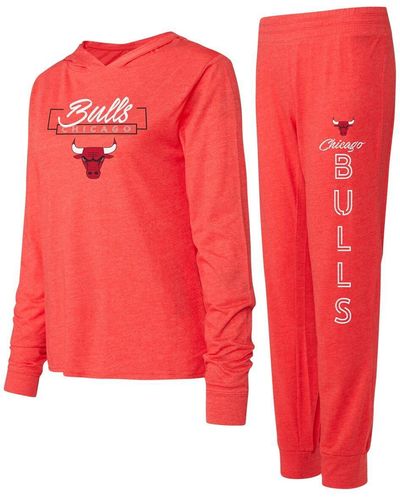 Concepts Sport Chicago Bulls Meter Pullover Hoodie And Pants Set - Red