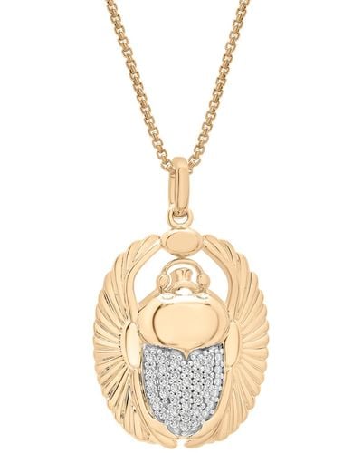 Macy's Diamond Scarab 22" Pendant Necklace (1/4 Ct. T.w. - Metallic