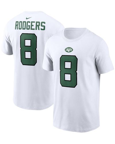 Nike Aaron Rodgers New York Jets Player Name And Number T-shirt - White