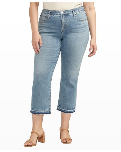 Jag Plus Size Eloise Mid Rise Cropped Bootcut Jeans - Blue