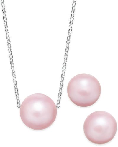Macy's Cultured Freshwater Pearl Classic Jewelry Set - Pink