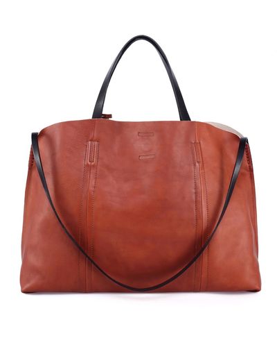 Old Trend Genuine Leather Forest Island Tote Bag - Red