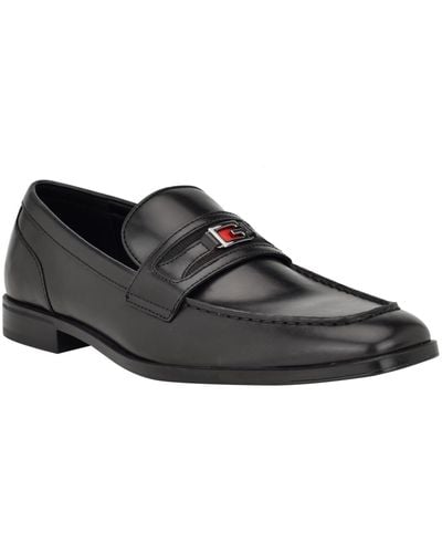 Guess Handle Square Toe Slip On Dress Loafers - Black