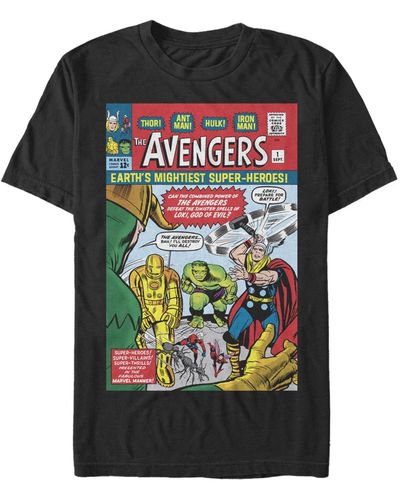 Fifth Sun Avengers Cover Short Sleeve Crew T-shirt - Black