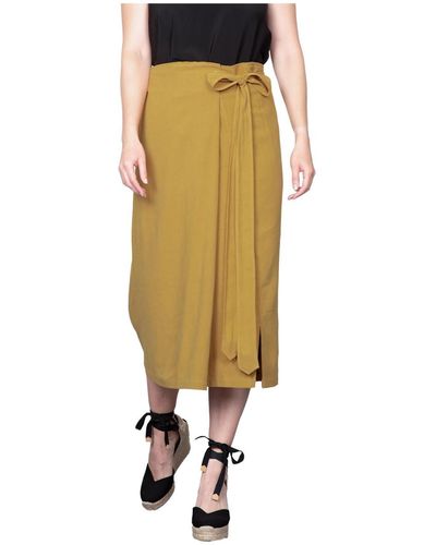 Standards & Practices Wrap Style A-line Skirt - Metallic