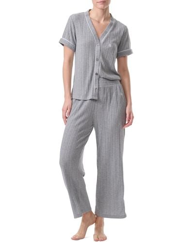 Tommy Hilfiger 2-pc. Short-sleeve Pajamas Set - Gray