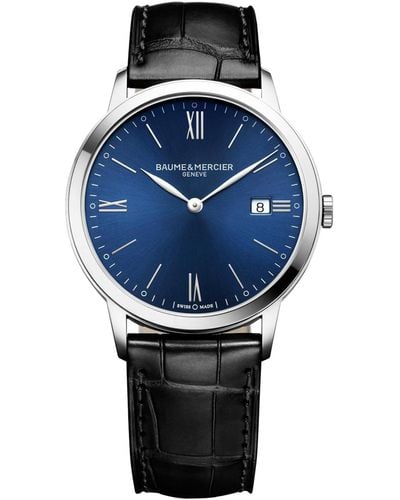 Baume & Mercier Swiss Classima Leather Strap Watch 40mm M0a10324 - Blue