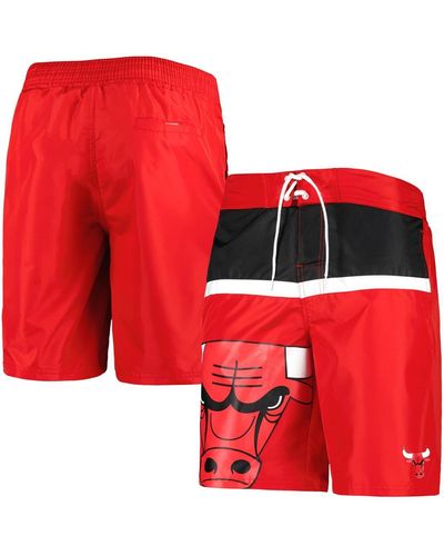 G-III 4Her by Carl Banks Chicago Bulls Sea Wind Swim Trunks - Red