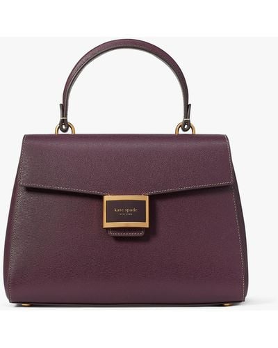 Kate Spade Katy Textured Leather Small Top Handle - Purple
