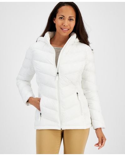 Charter Club Packable Hooded Puffer Coat - White